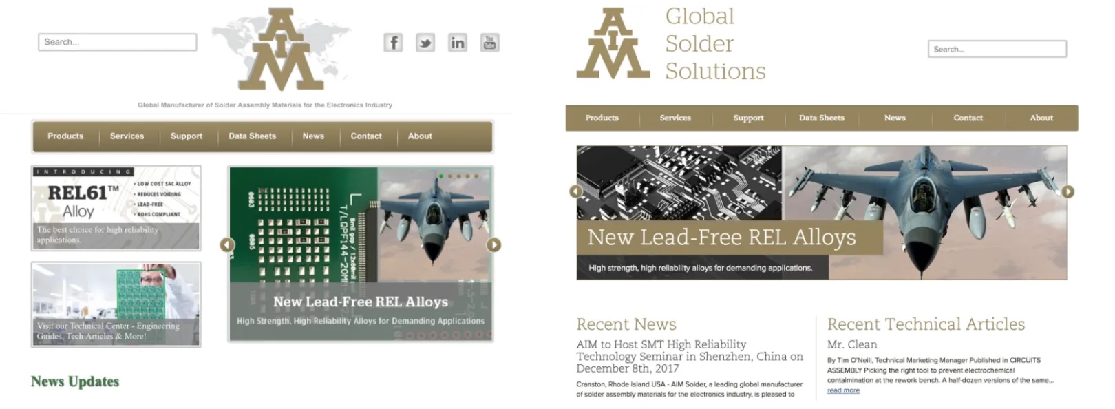 juxtaposition of old and new homepage