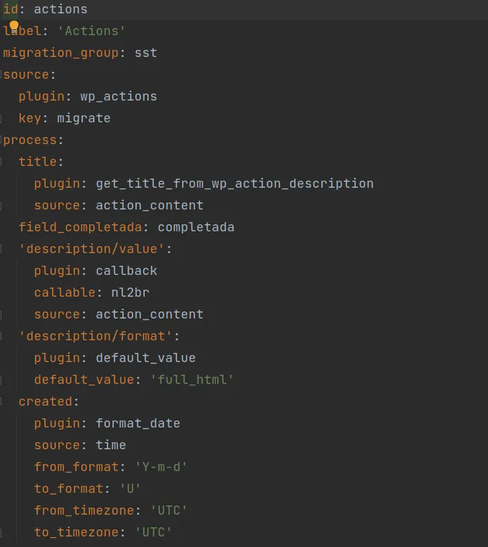 Migration code
