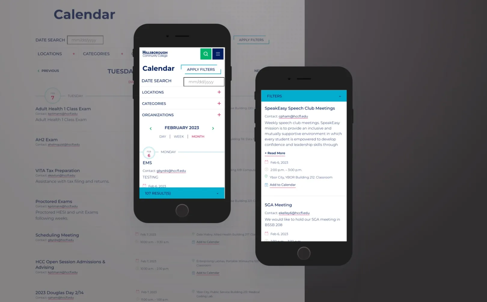 Calendar on mobile