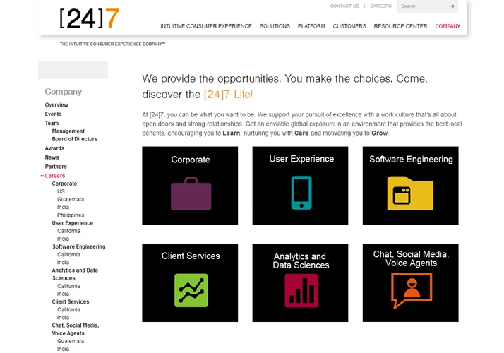 [24]7 creates a global enviroment with their user experience and social media 