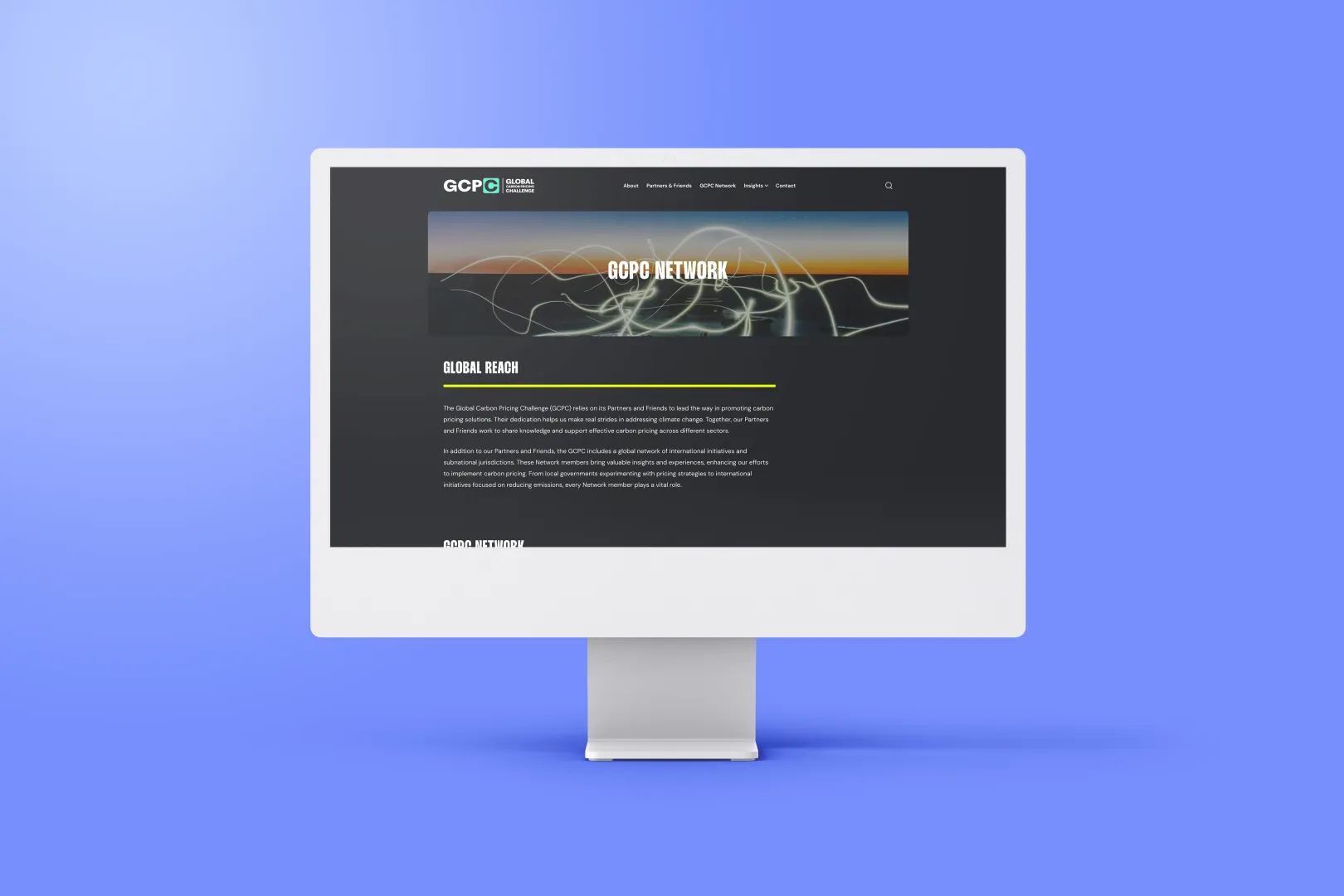 Monitor Device Mockups with GCPC Website Screenshots