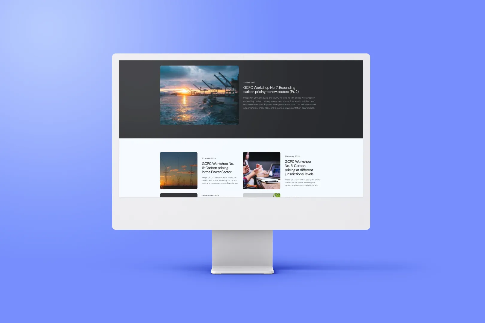 Monitor Device Mockups with GCPC Website Screenshots