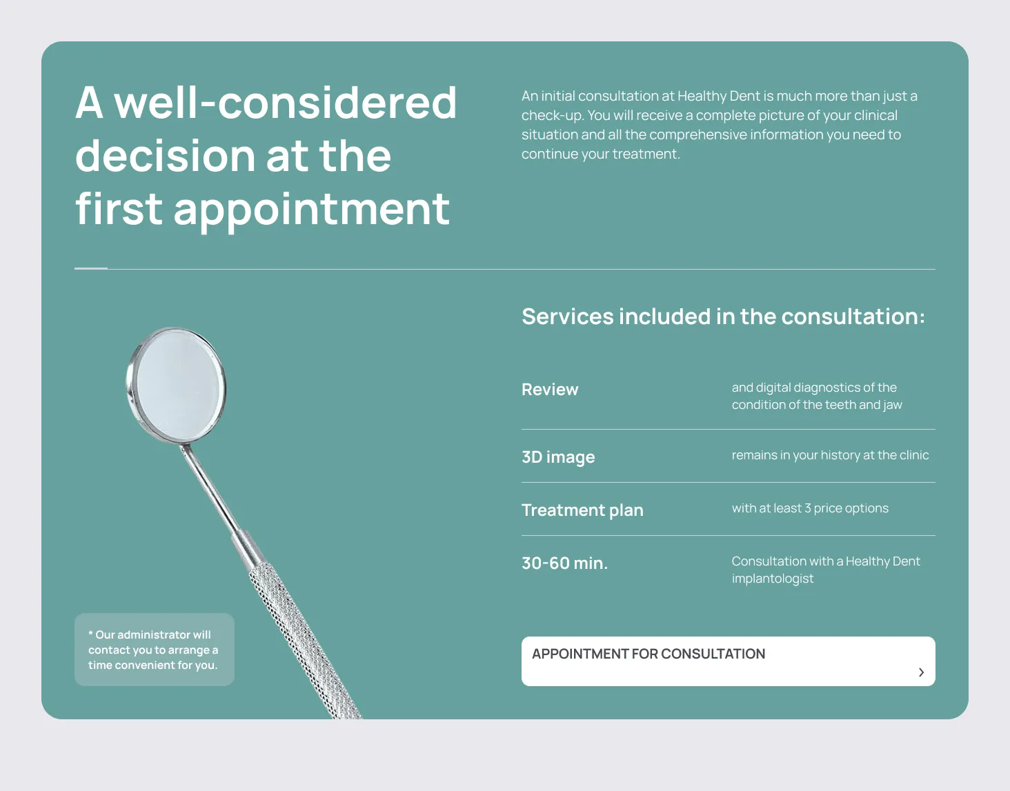Screnshot of the HealthyDent Drupal paragraph
