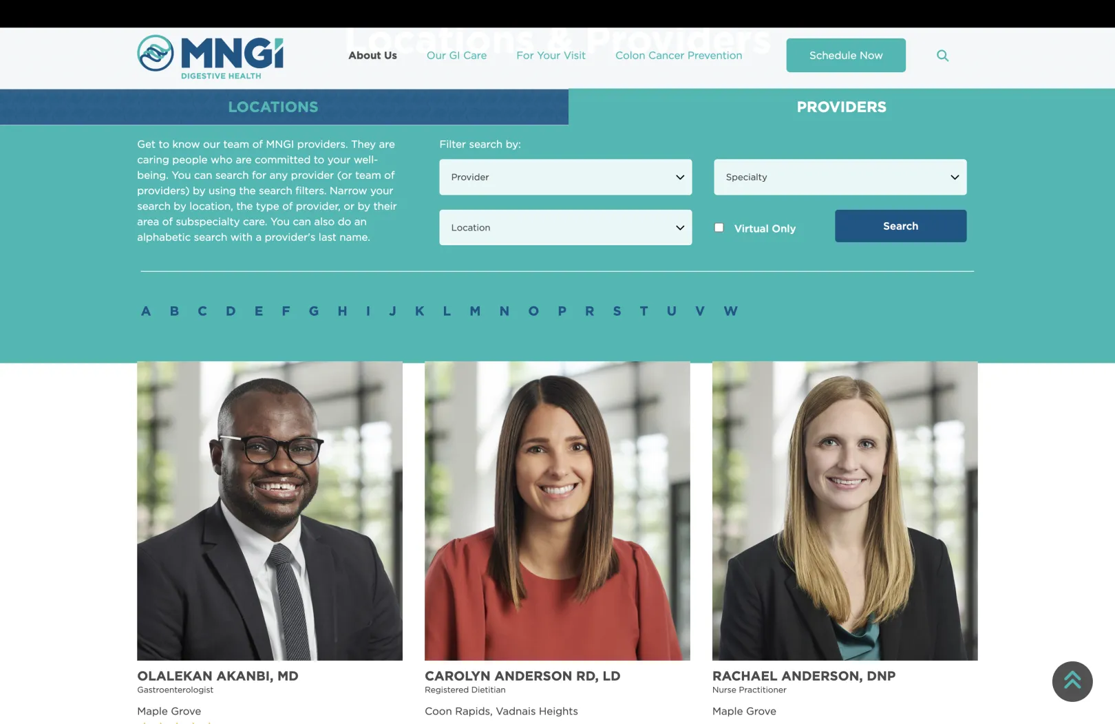 MNGI Provider search