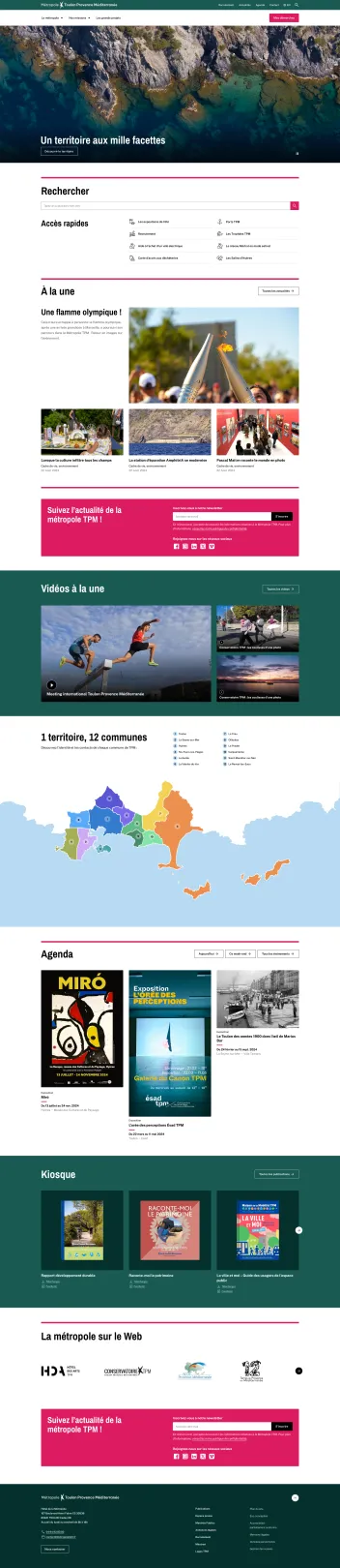 Homepage of the Metropolis of Toulon website