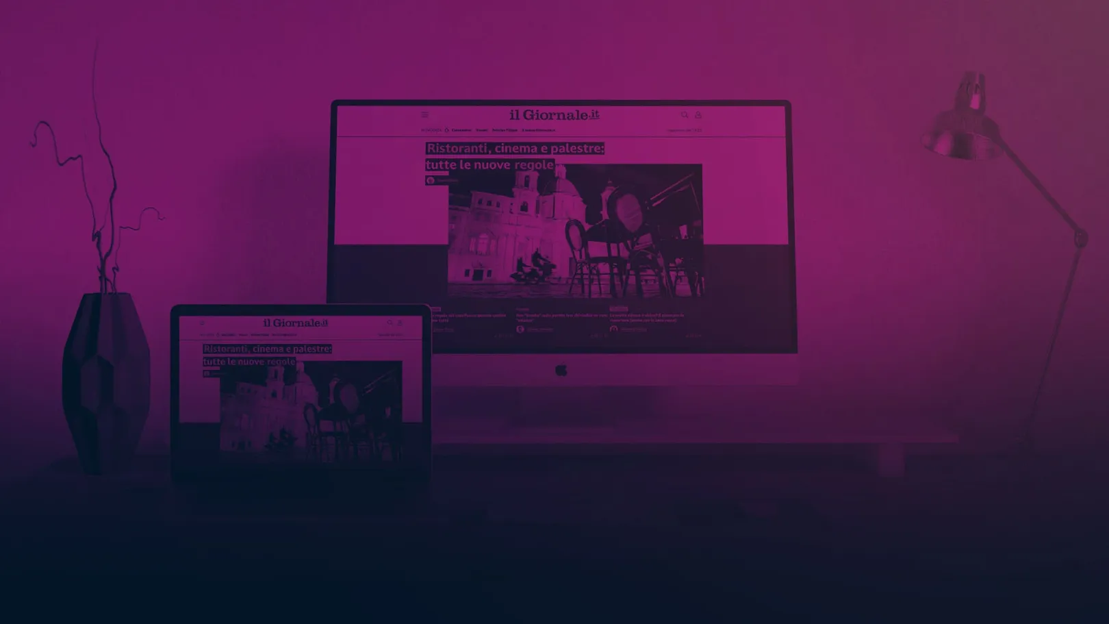 The ilgiornale.it news site on desktop and laptop, built by SparkFabrik