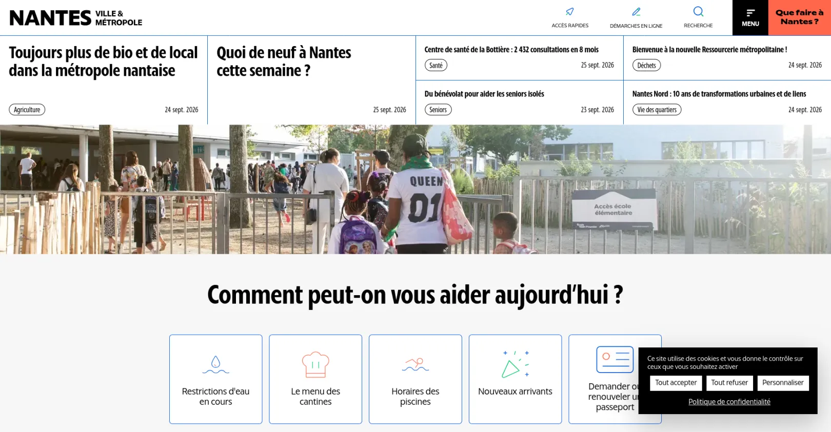 Nantes Métropole website homepage