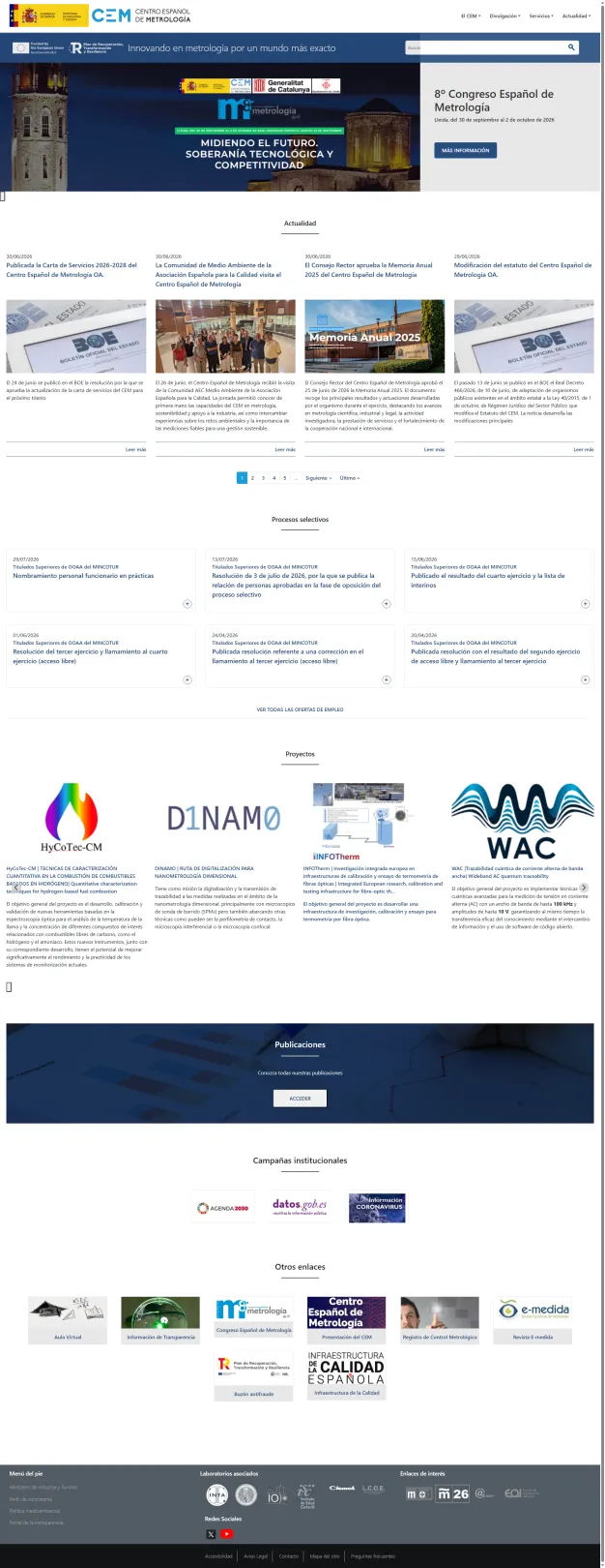 CEM institutional portal homepage
