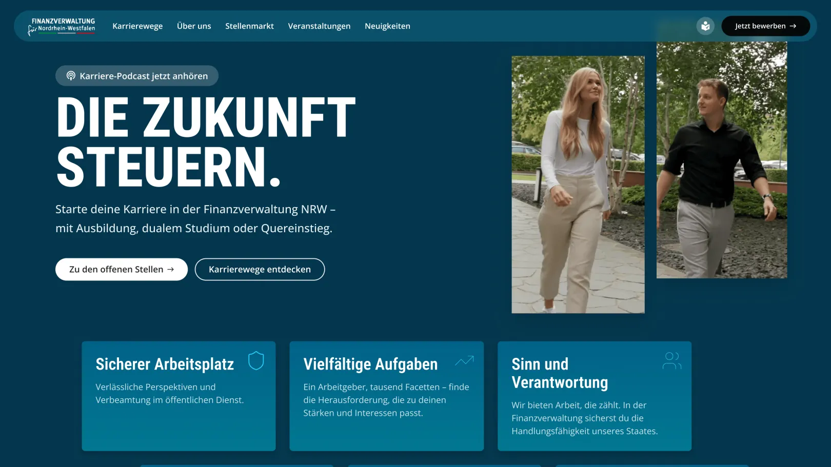 Screenshot of the die-zukunft-steuern.nrw Relaunch