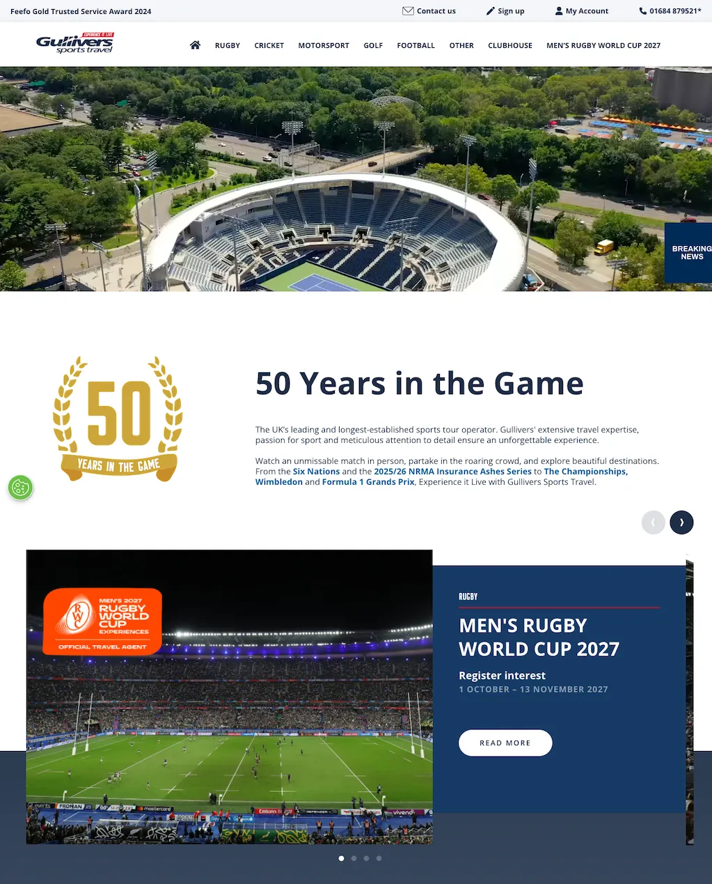 Gullivers Travel website homepage screenshot (from 2026)
