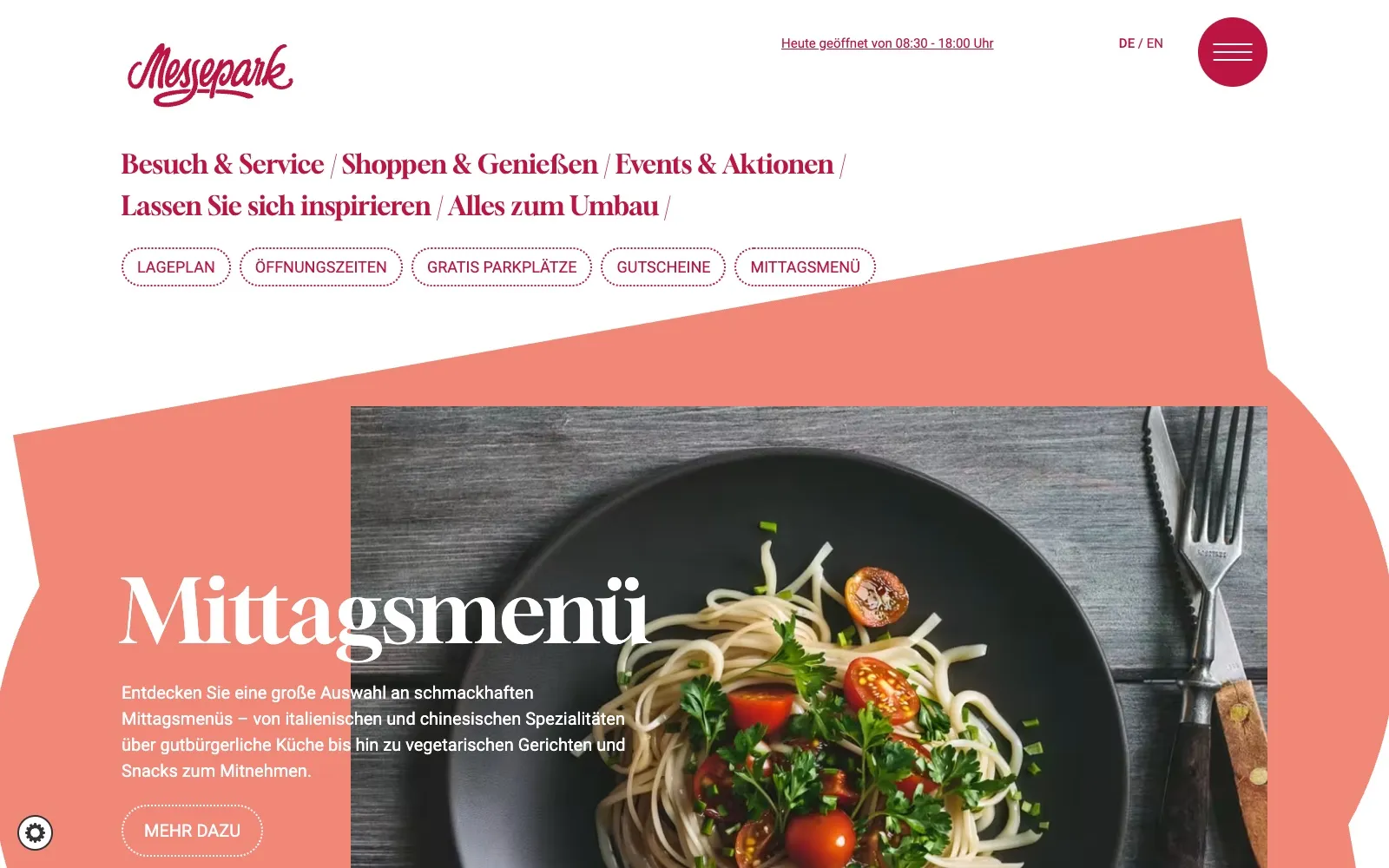Messepark Dornbirn website, homepage