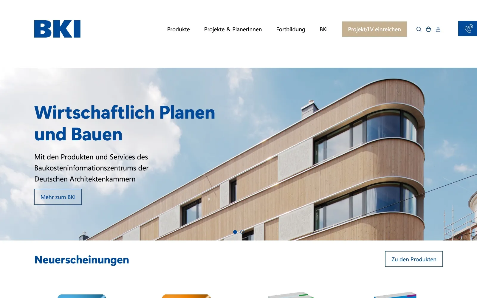 BKI website, homepage