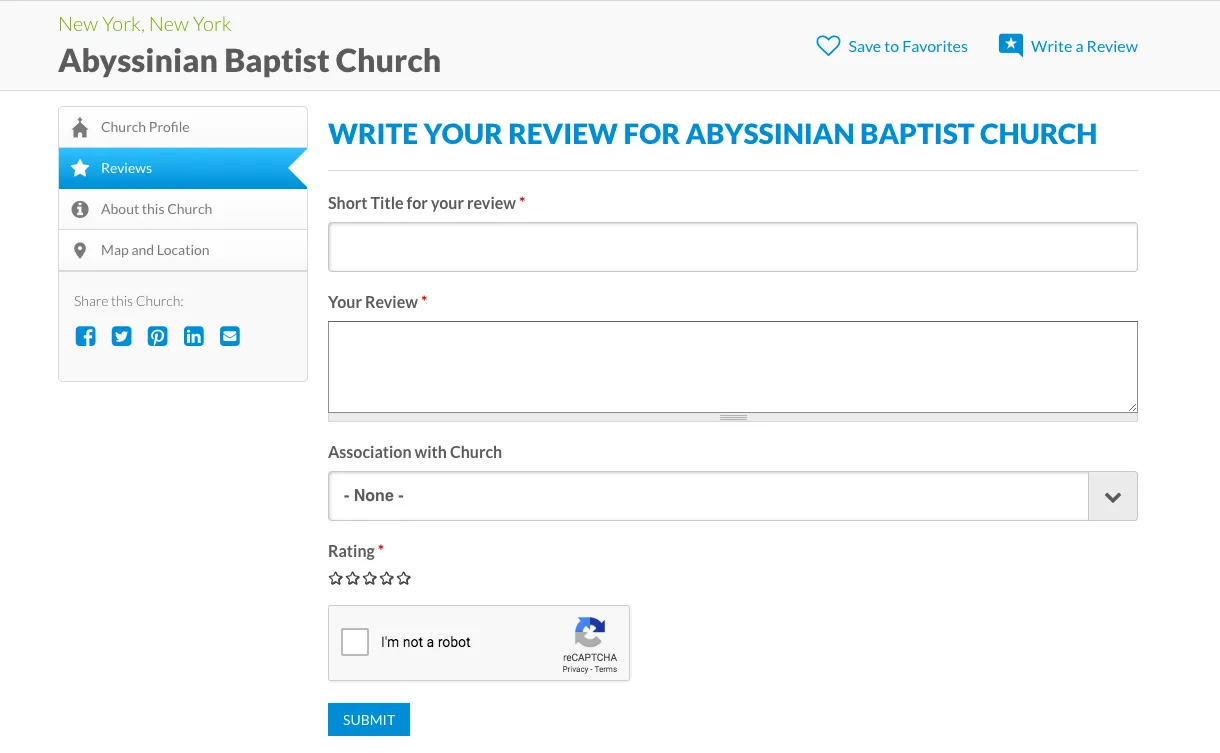 ChurchFinder - use of Fivestar module