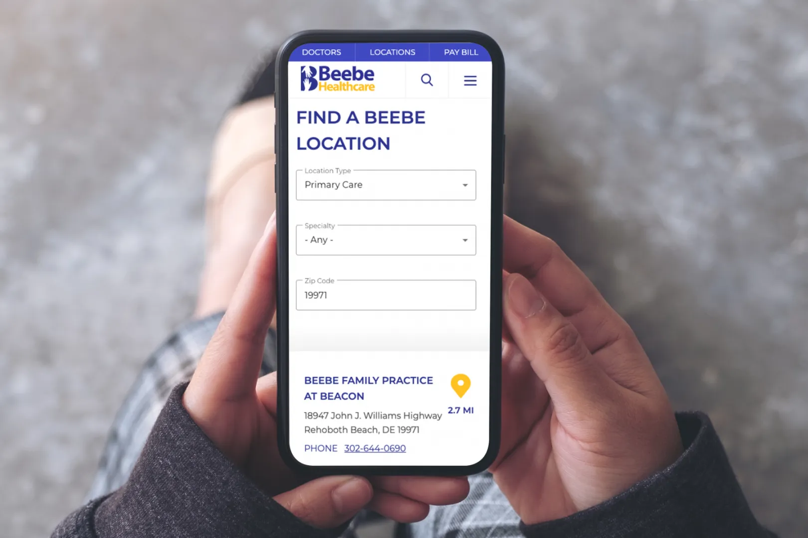 Locations search on mobile