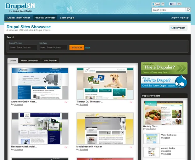 screenshot of inner page