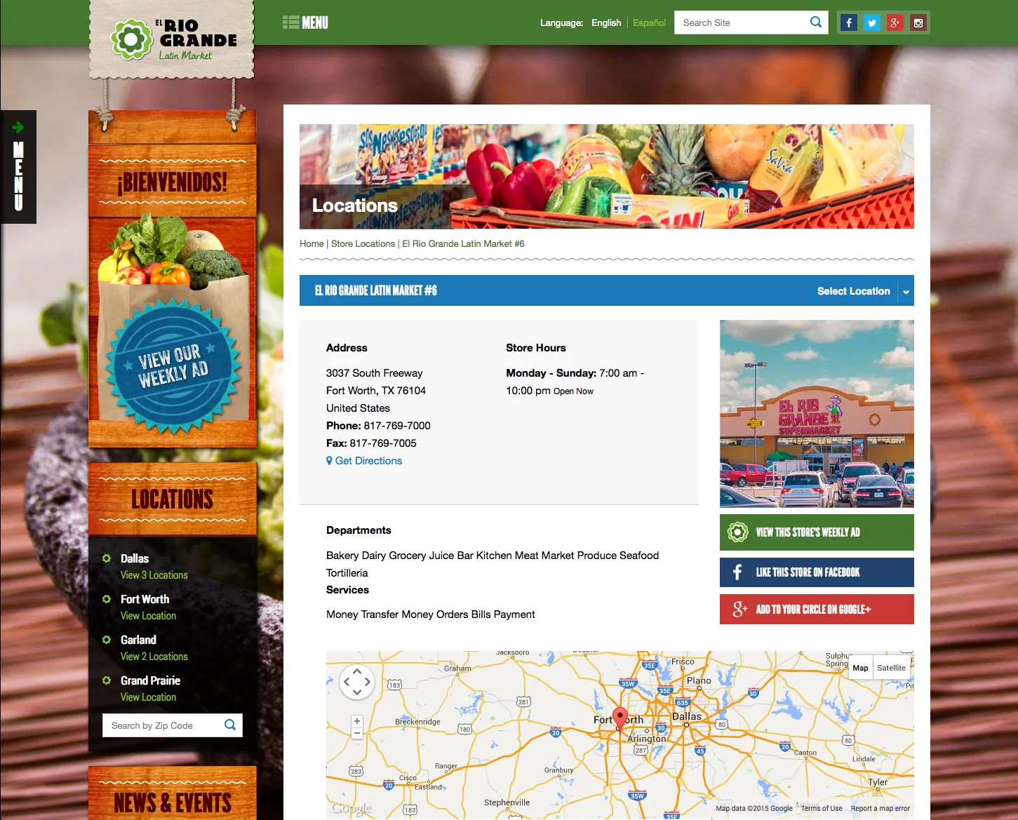 El Rio Grande Location page
