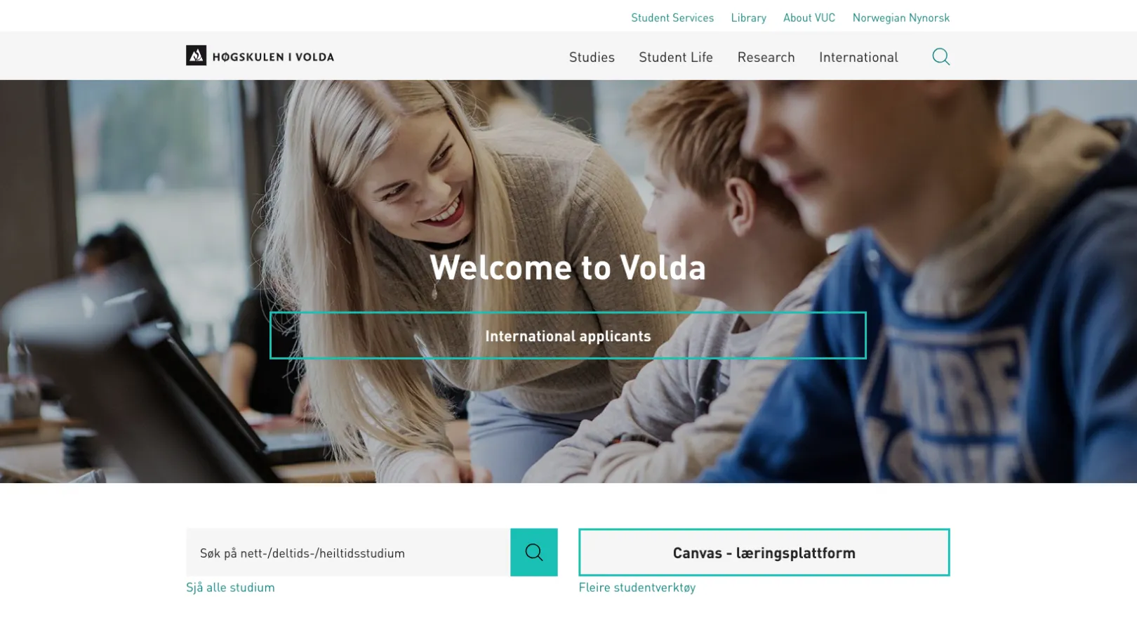 Frontkom Drupal  HiVolda front page