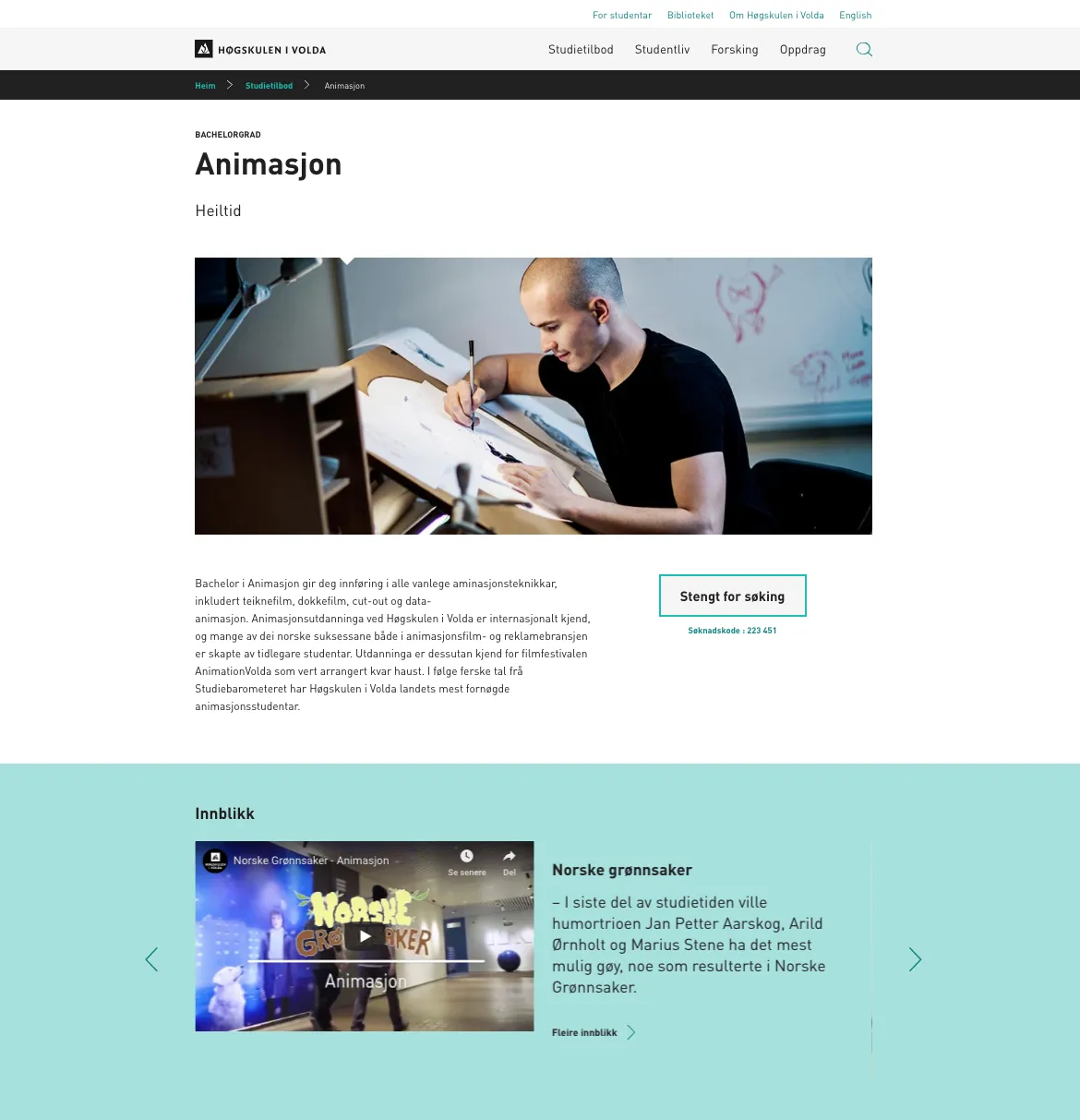 Frontkom Drupal  HiVolda study page