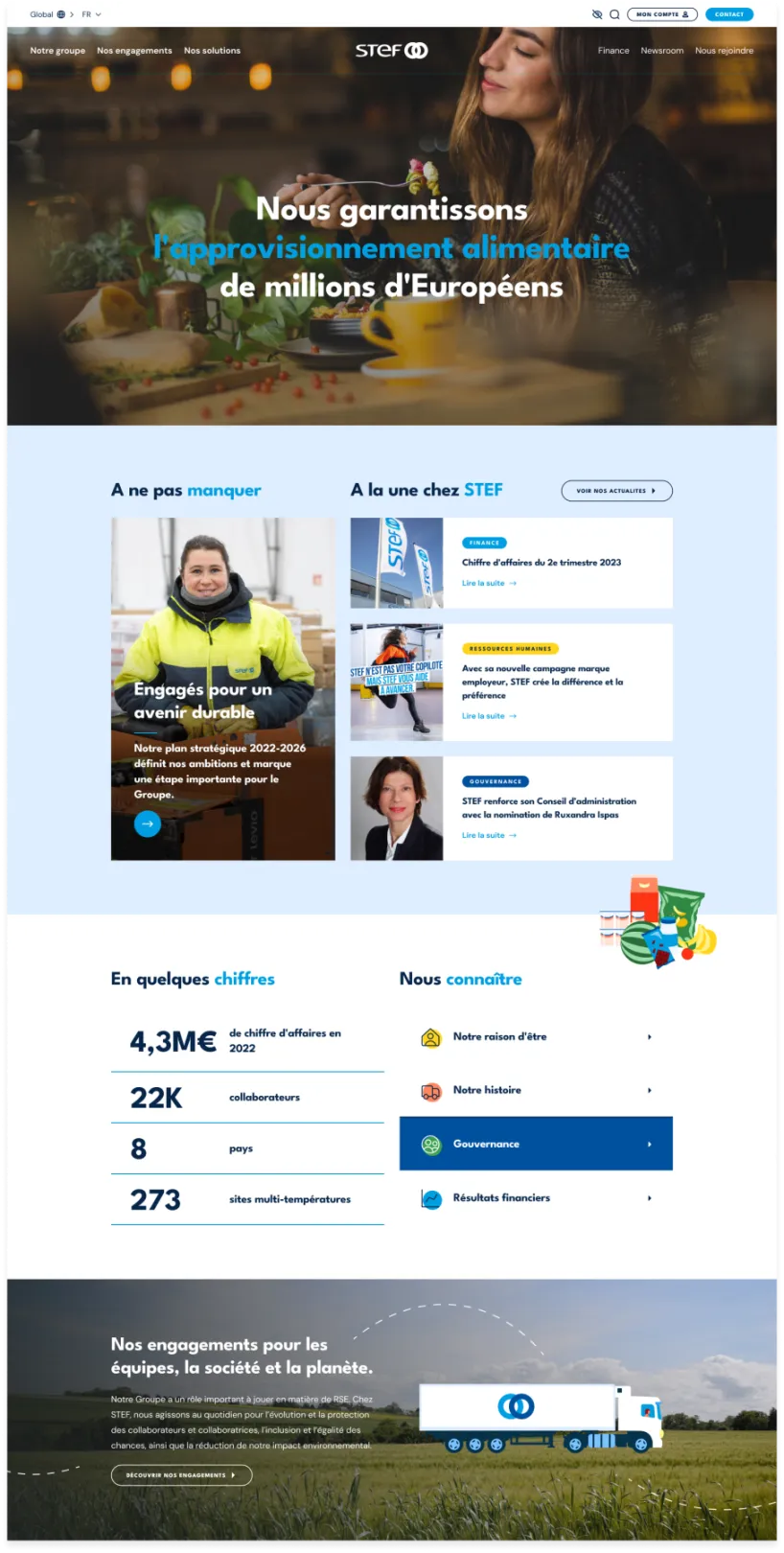 Image de la page d''accueil du site STEF