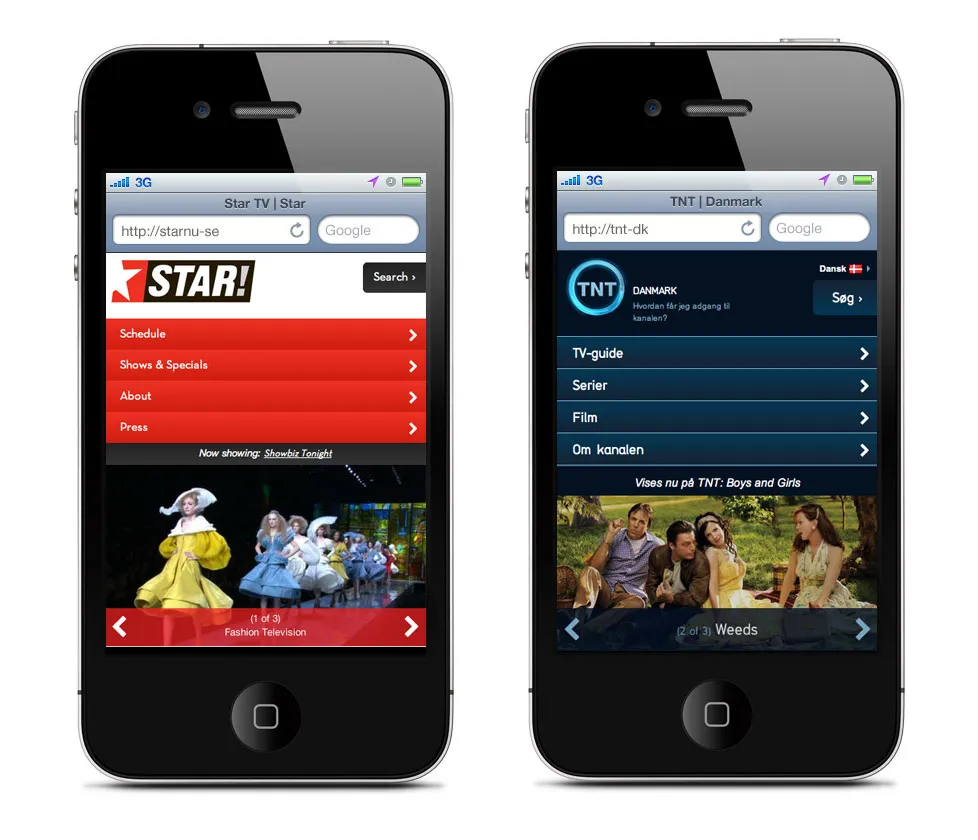 Star and TNT on mobile