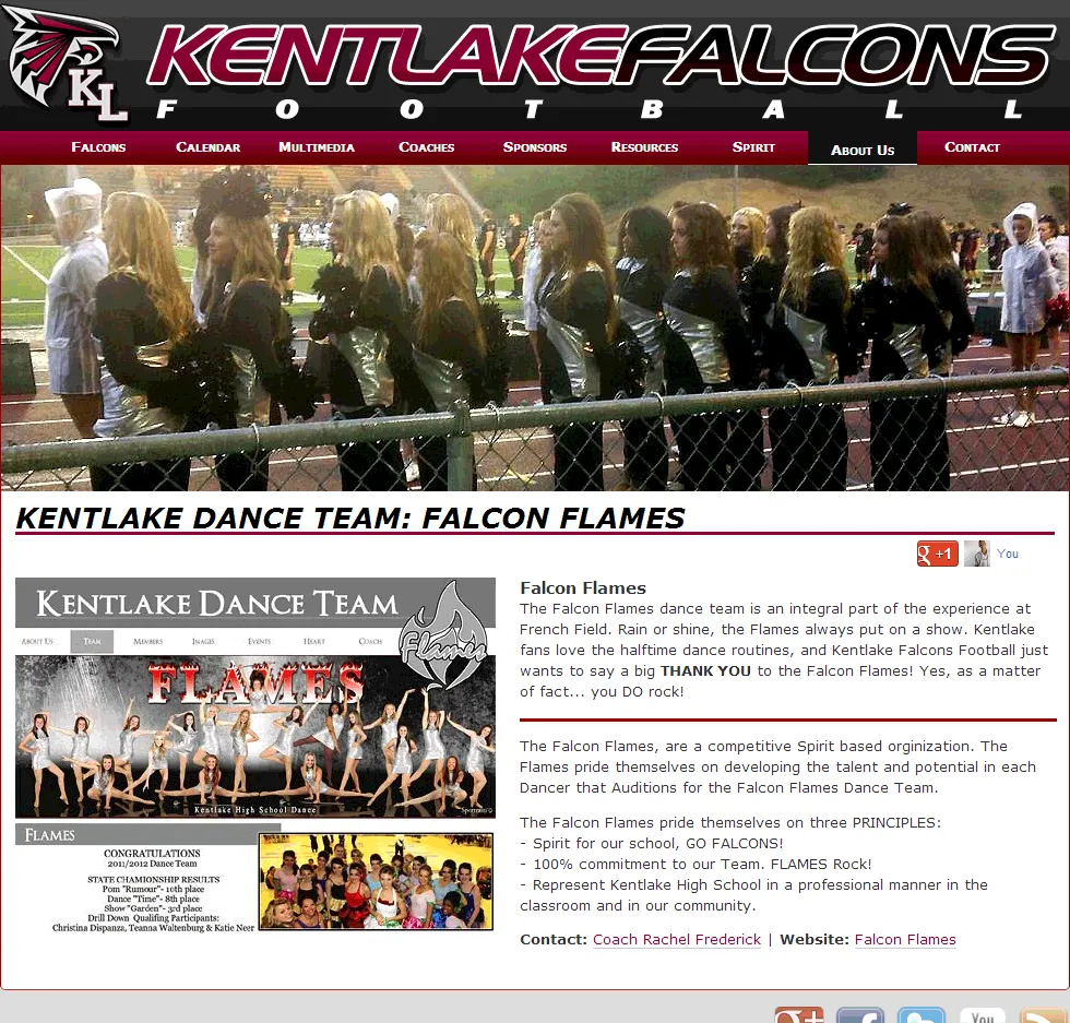 Screenshot of the Kentlake Flames - Kentlake High School's Dance Team