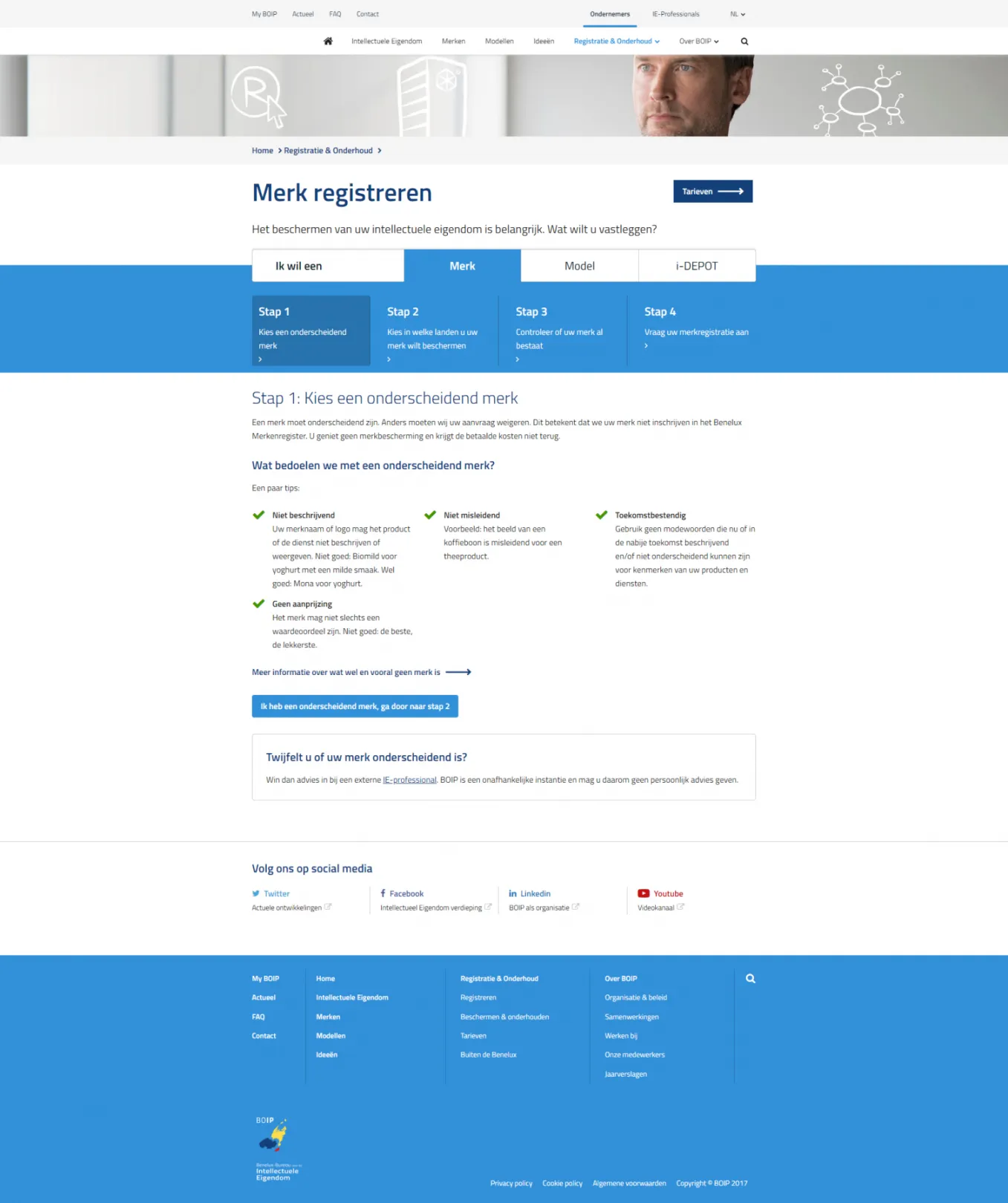 Register your brand, step 1/4