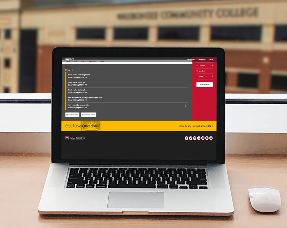 Waubonsee Community College mywcc screenshot