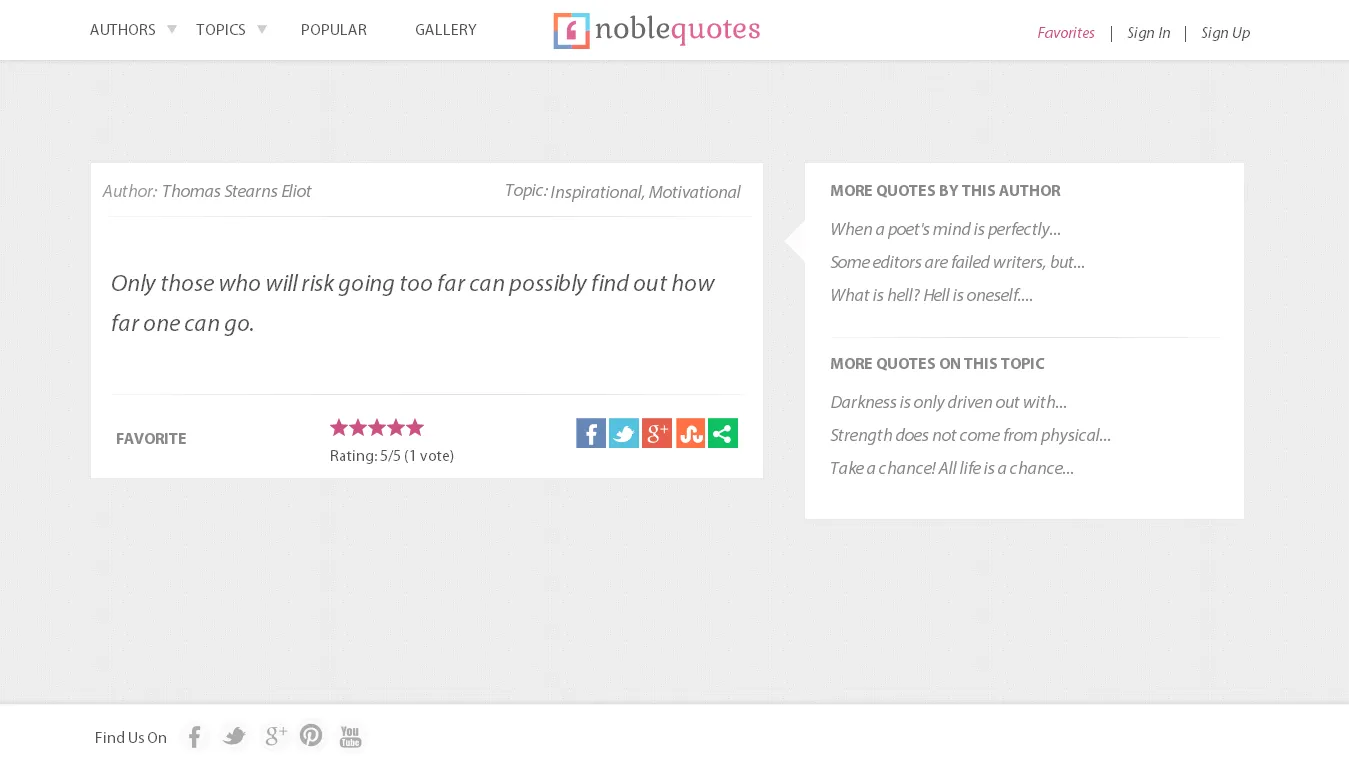 NobleQuotes.com snapshot of Quote node page.