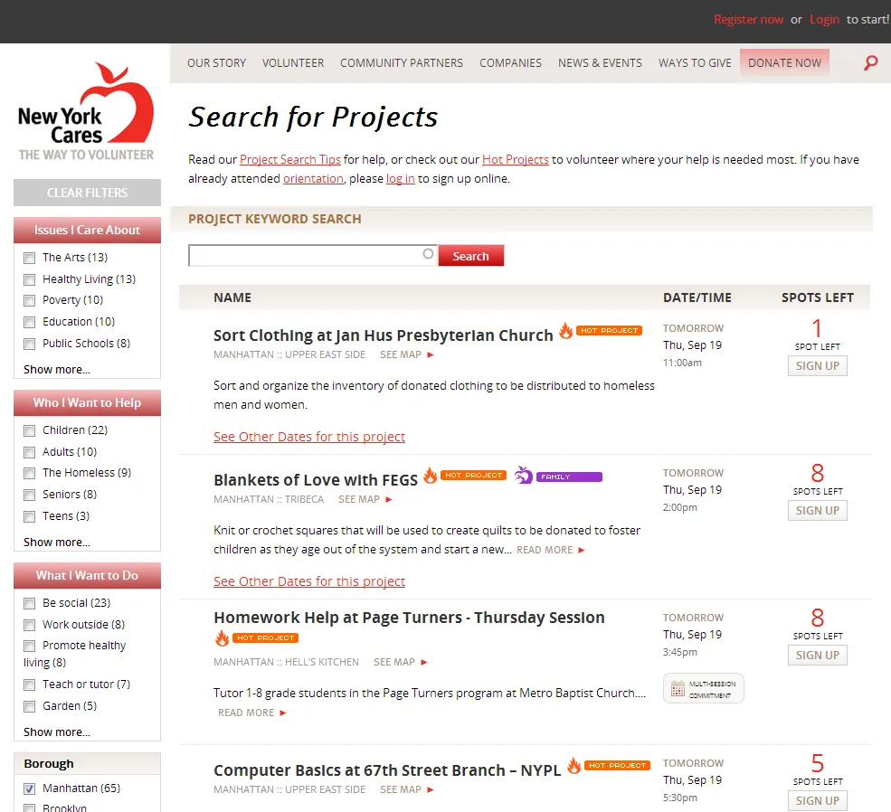 New York Cares Project Search