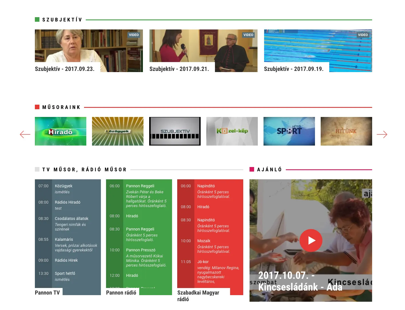 News portal for media house - PannonRTV