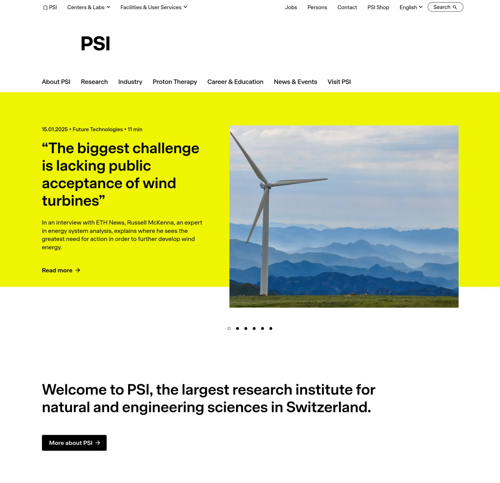 PSI Frontpage
