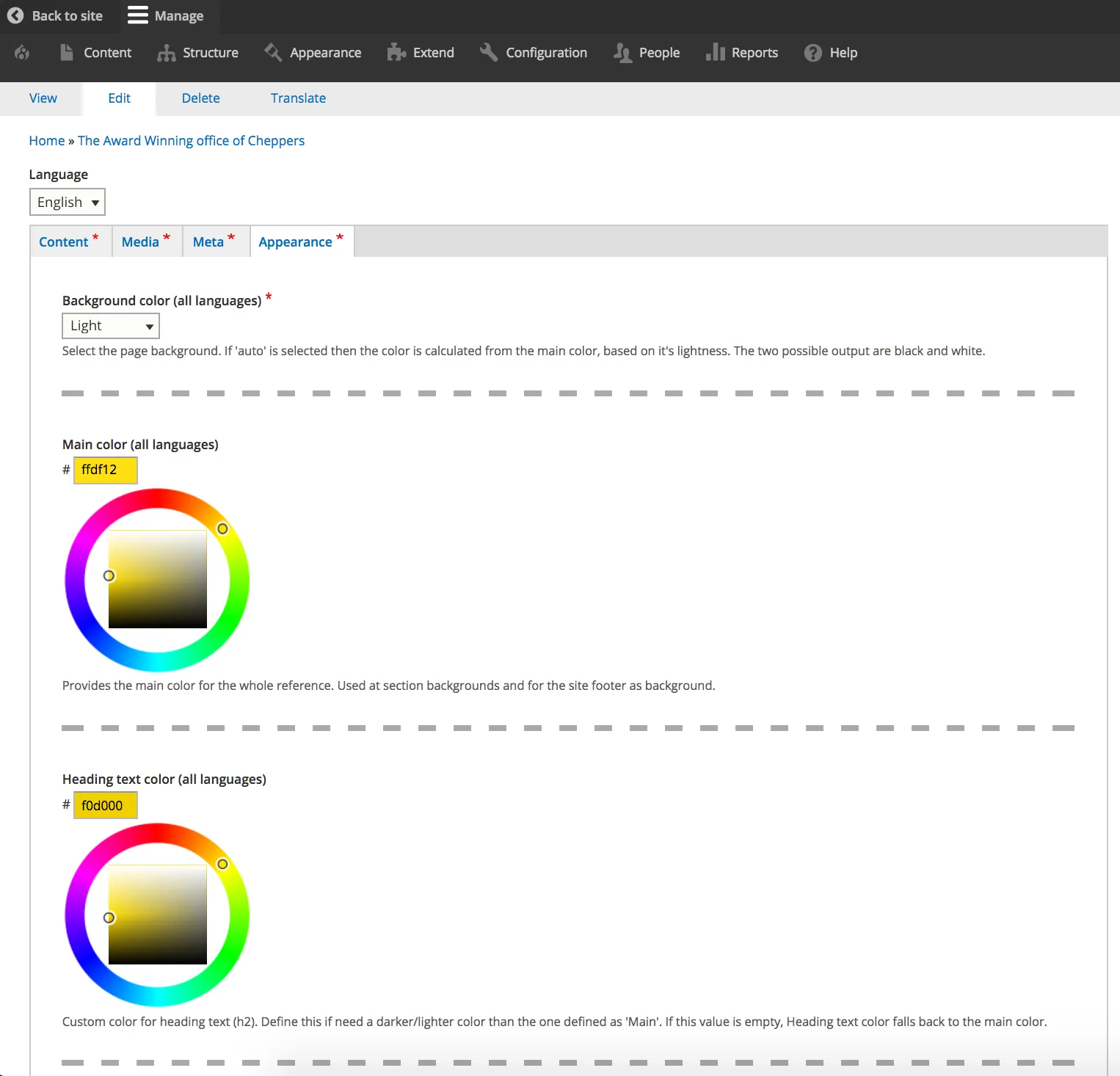Reference colors
