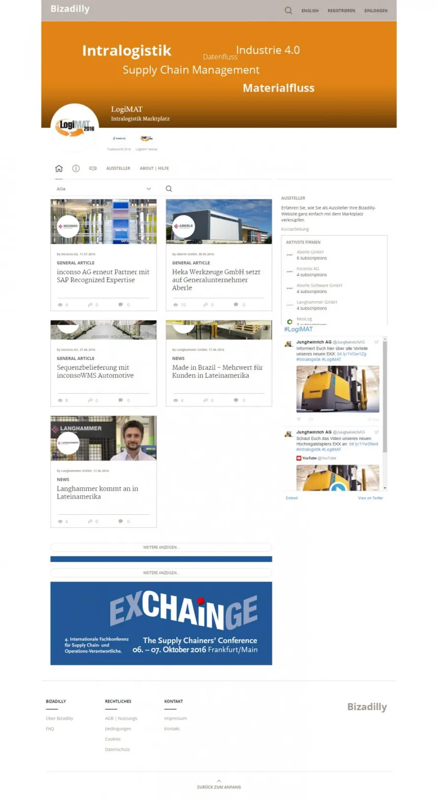 Bizadilly - Trade Fair home page