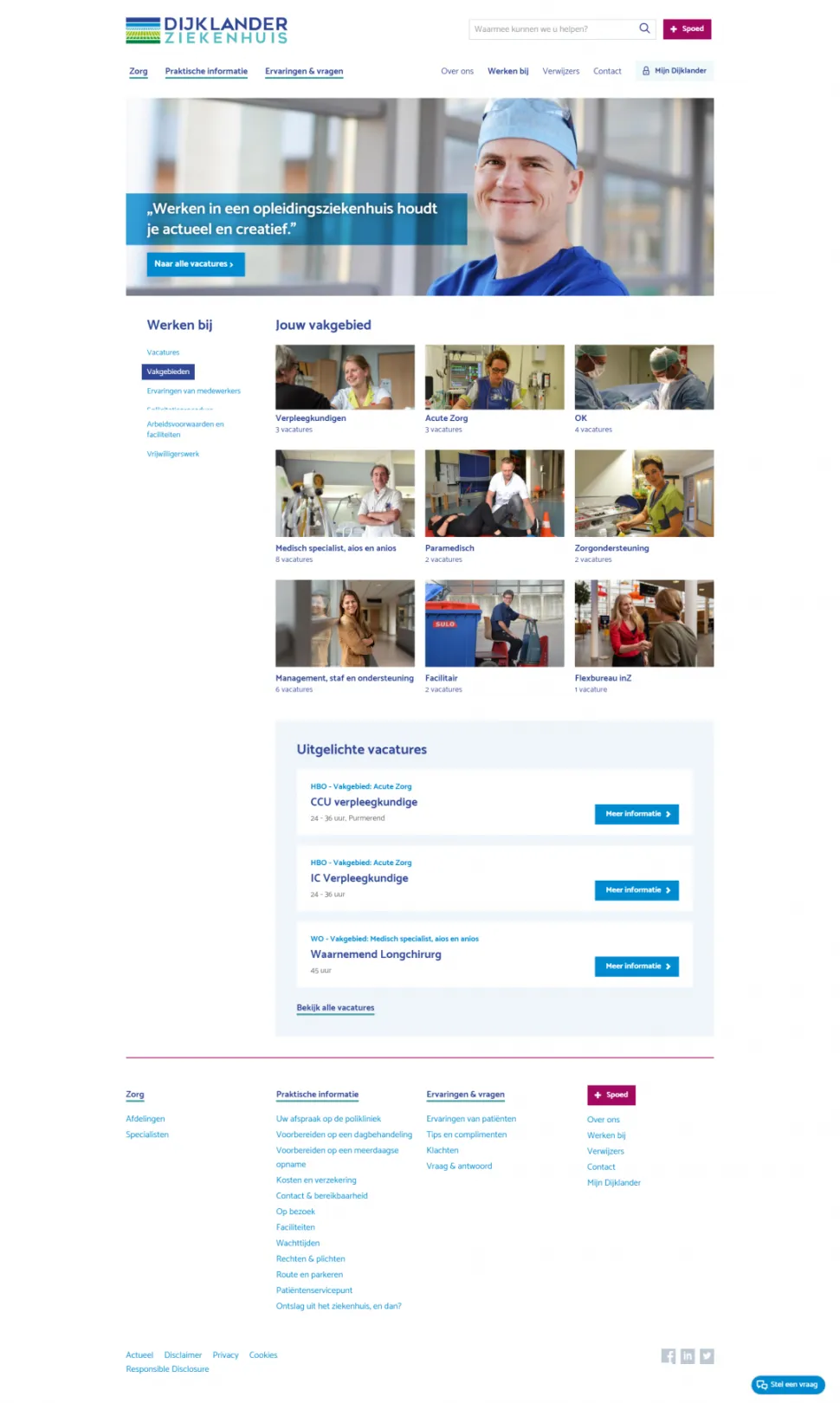 Screenshot recruitment website
