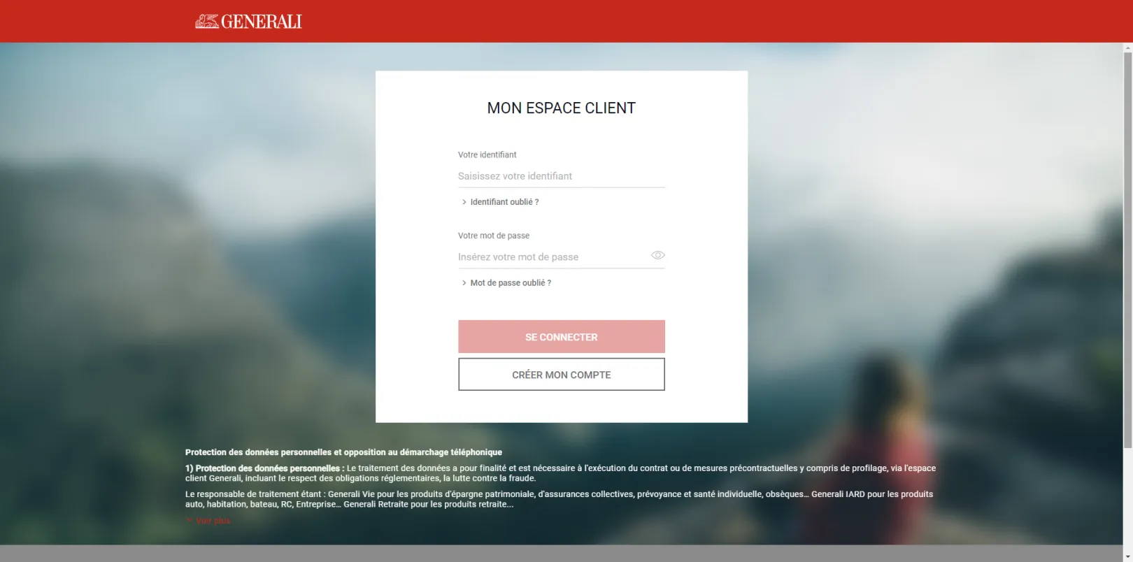 Customer Area Homepage