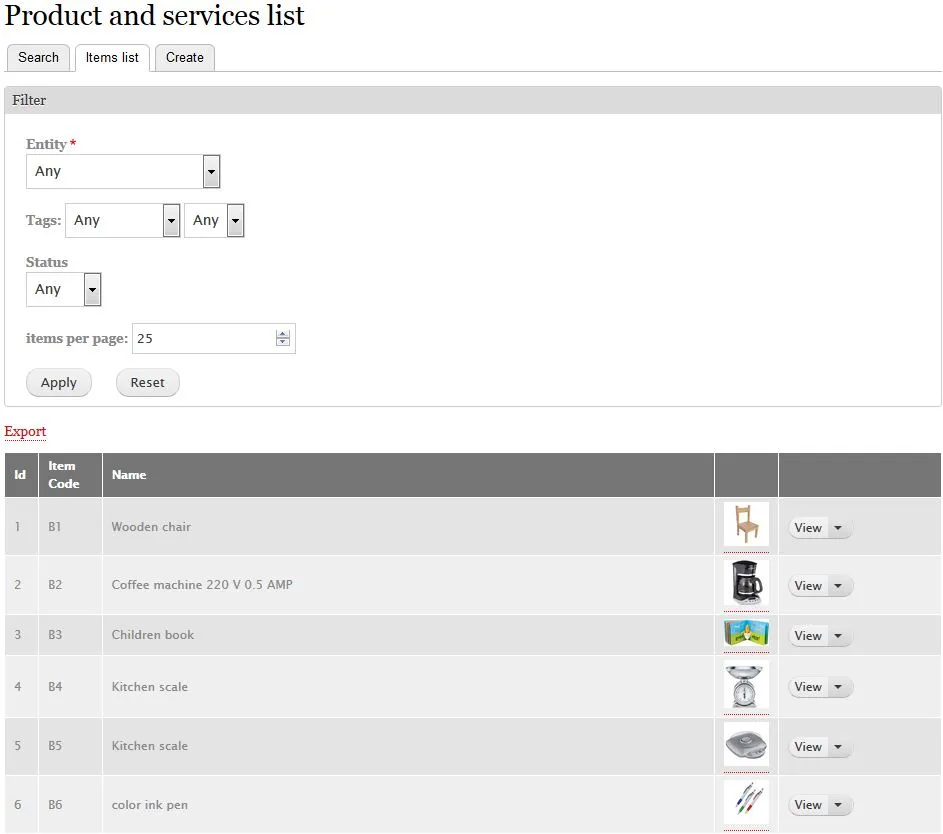 Products and services