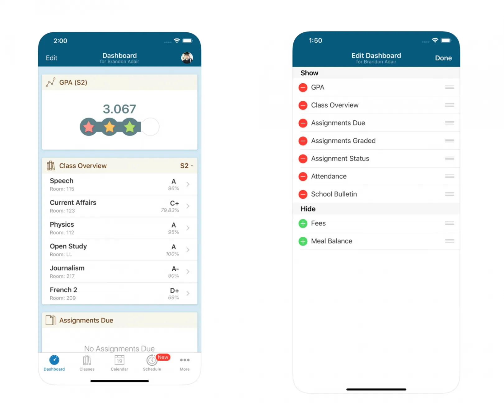 mobile screenshot of the education app srijan built
