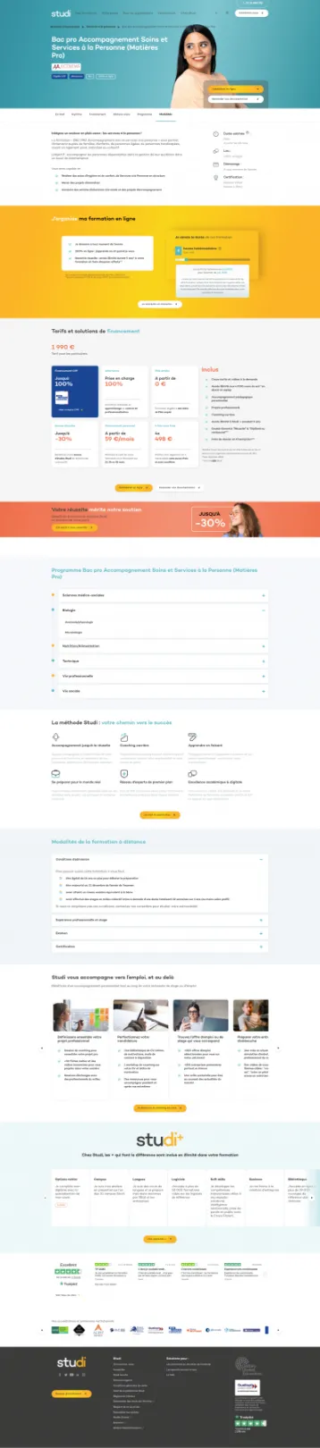 An example of training page with all the information about it