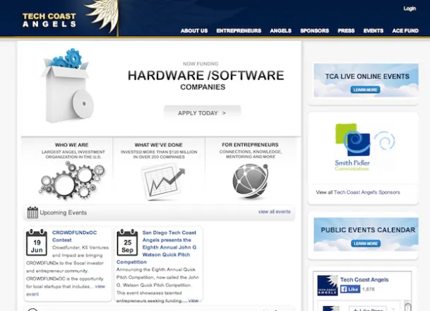 Tech Coast Angels home page