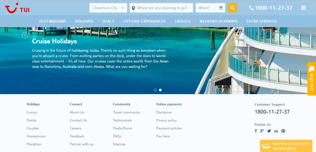 TUI India Website Development - Salesforce Integration