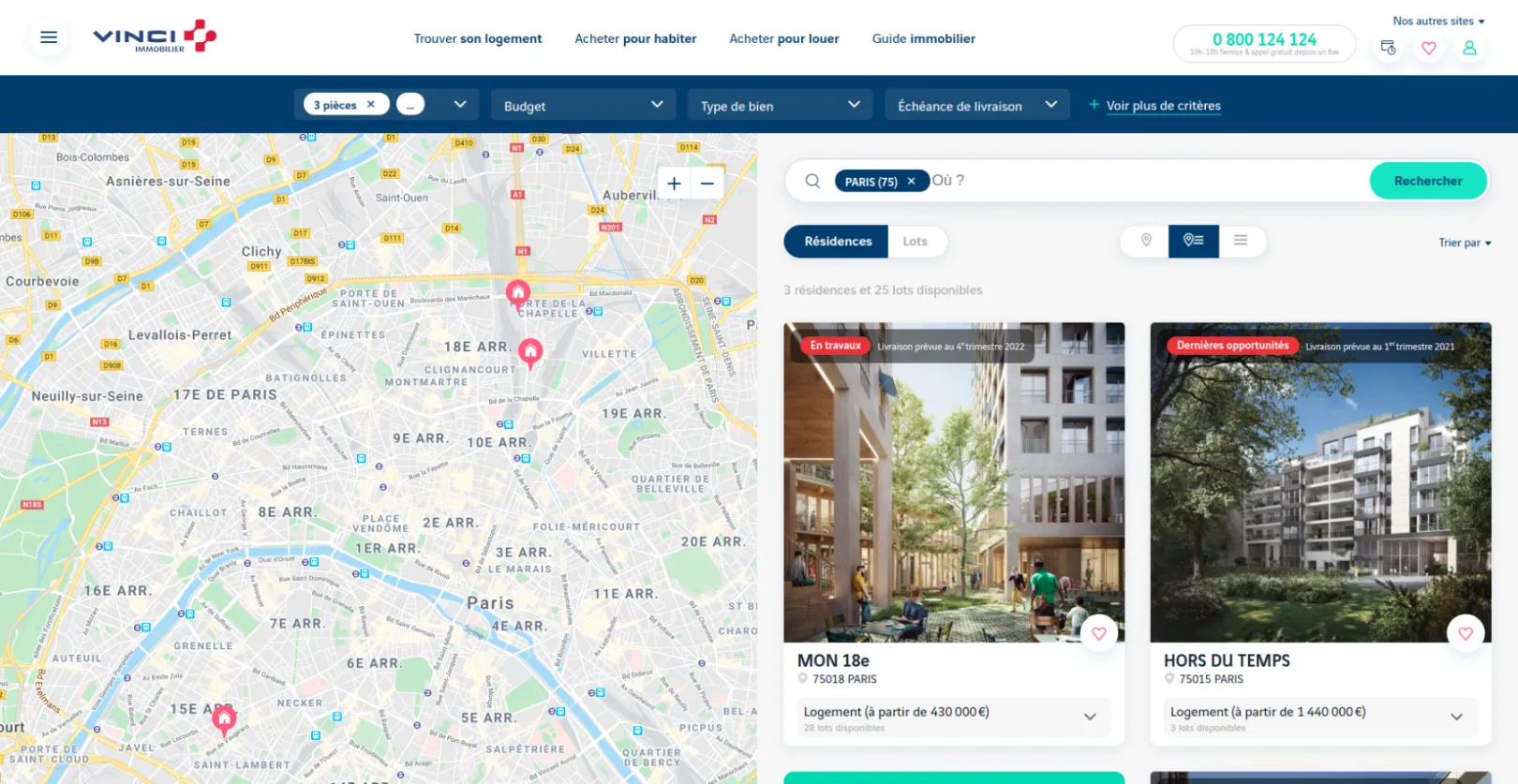 vinci immobilier screenshot