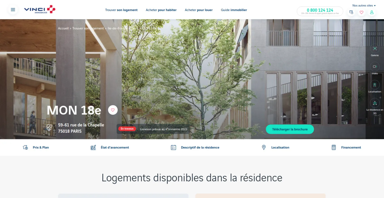 vinci immobilier screenshot