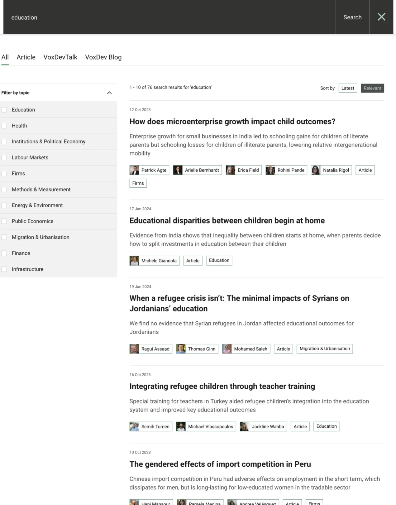 VoxDev.org Drupal migration showcase, by ORION WEB: Search results View page - faceted Drupal search