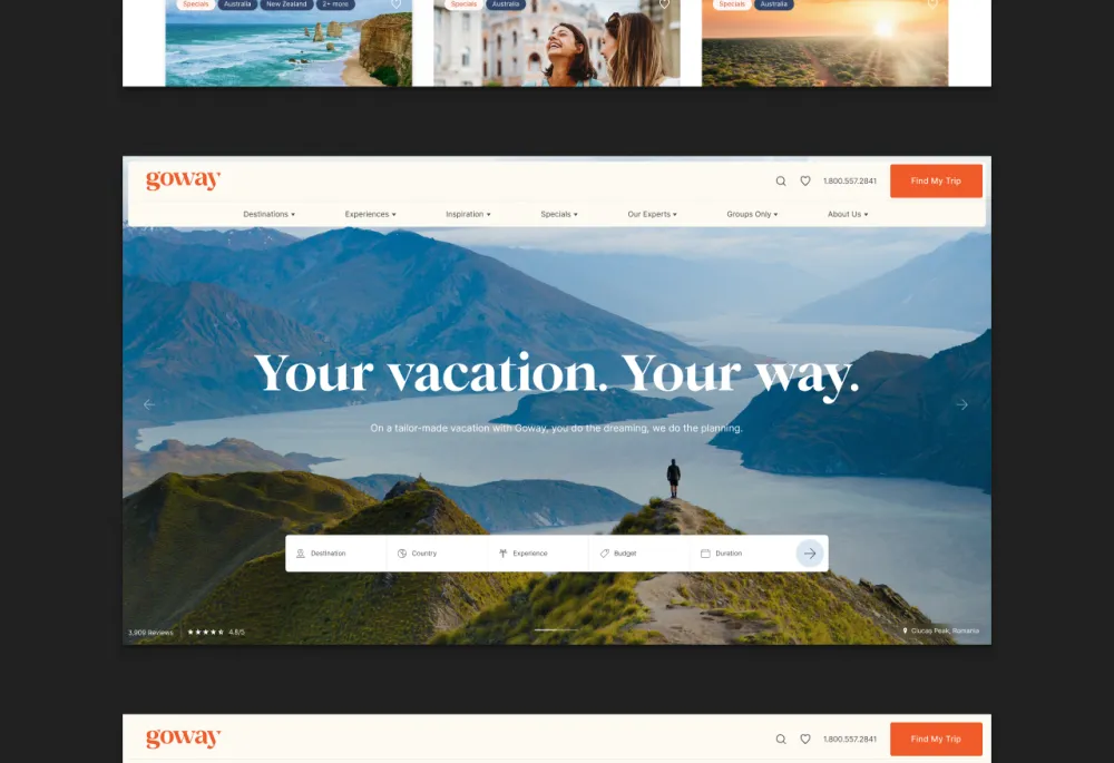 Goway homepage components