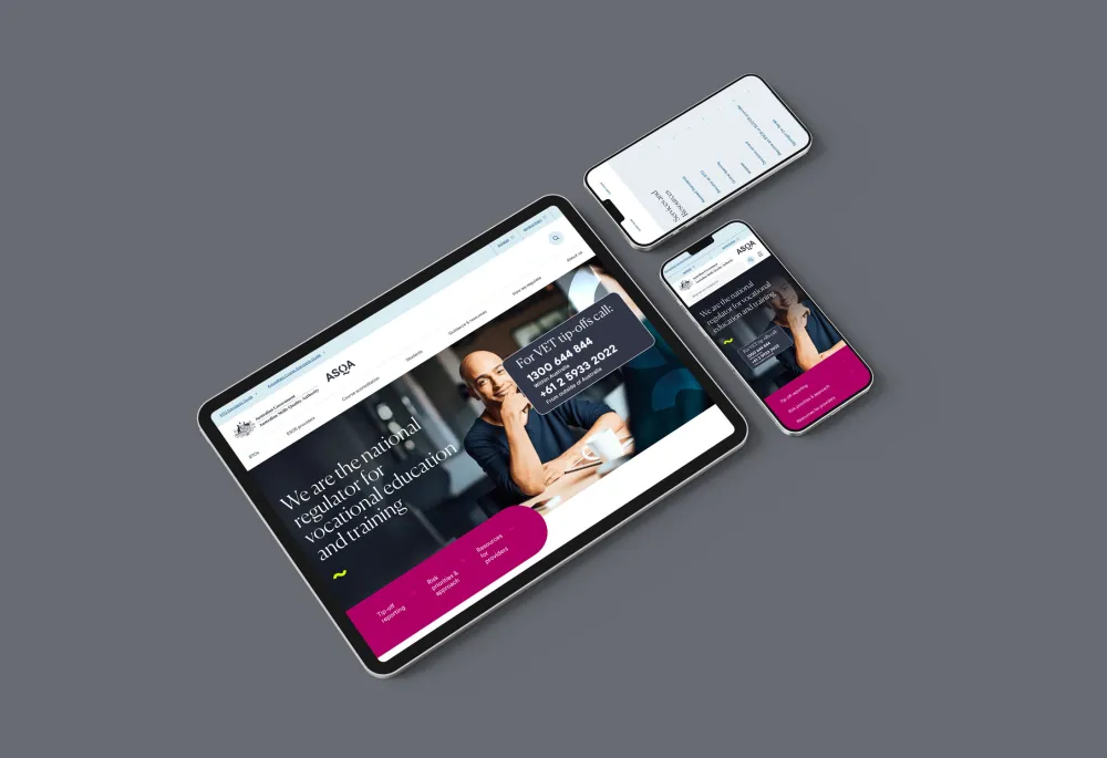 ASQA website on devices
