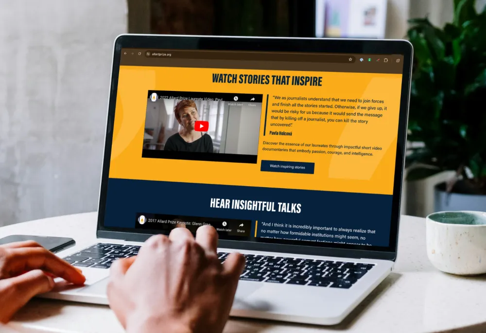 Allard Prize website development by OPTASY