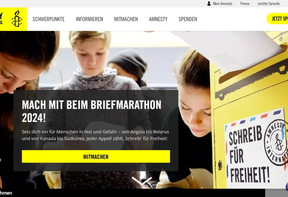 Screenshot www.amnesty.de
