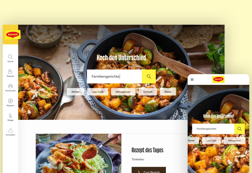 Screenshot of the Maggi.de website home page