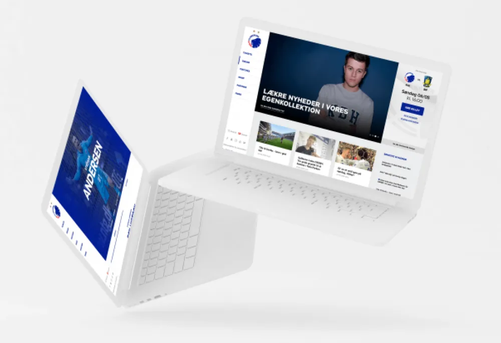 Screenshot of home page for FC Copenhagen