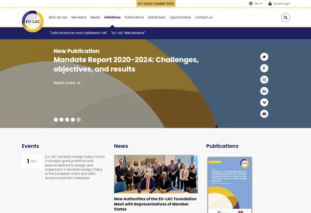 EU-LAC foundation website home-page